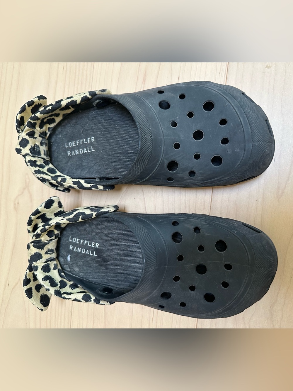 Loeffler Randall moc-crocs w leopard print size 8/9